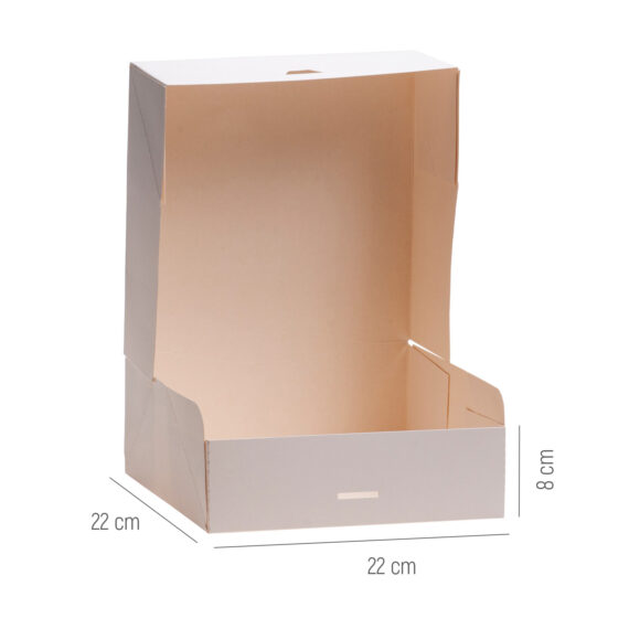 Weisse Tortenschachtel aus Karton 22X22X8CM - Image 4