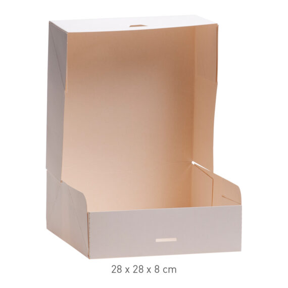 Weisse Tortenschachtel aus Karton 28X28X8CM - Image 2